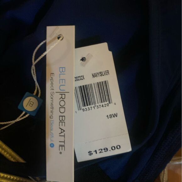 Bleu by Rod Beattie Blue Strappy One-Piece Swimsuit Women's Size 18W - Picture 5 of 5